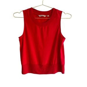 Athleta Red Tank Top Workout ribbed wicking material bright summer sweat Disney